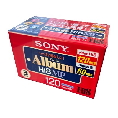 Unopened SONY Album Hi8 MP 120 Video Cassette Tape 3 Packs 3P6-120HMPL