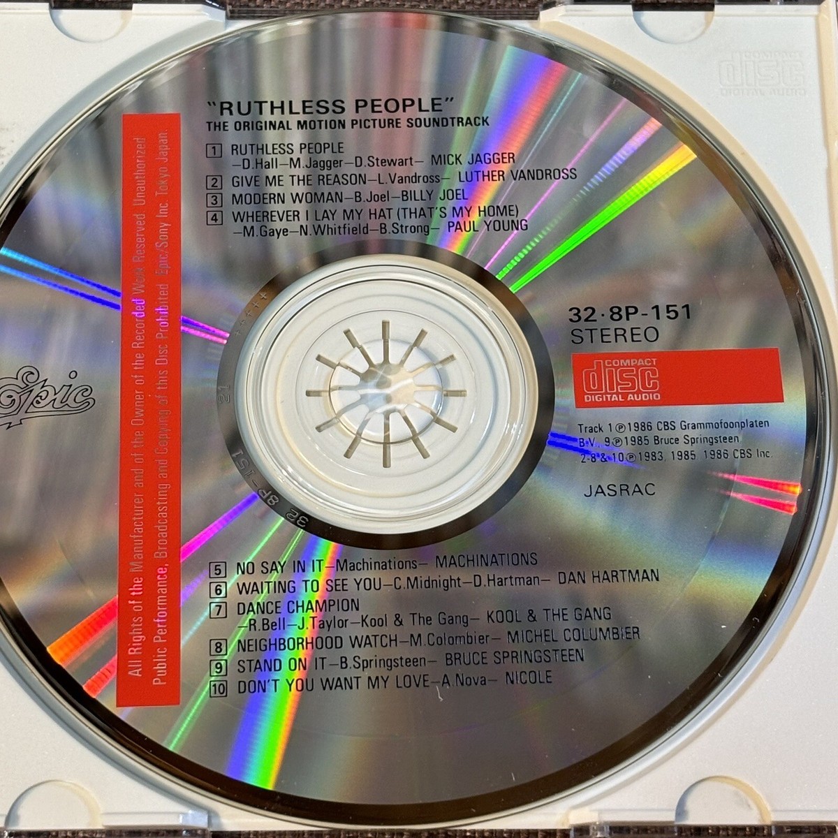 Ruthless People soundtrack JAPAN CD 32.8P-151 21 1986 issue