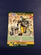 1990 Pro Set # 686 TONY BENNETT ROOKIE RC Green Bay Packers Pack Fresh ! 