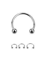 316L Surgical Steel Circular Barbell Septum Nose Ring Hoop 20 Gauge 20G