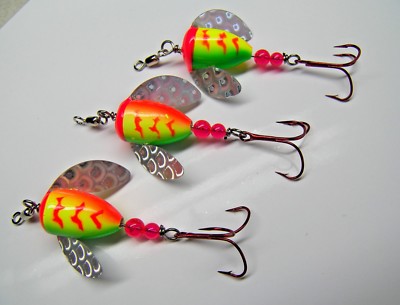 SPIN N GLO LOT OF 3 SPINNER LURE TROUT SALMON STEELHEAD ALASKA AUSTRALIA UK  