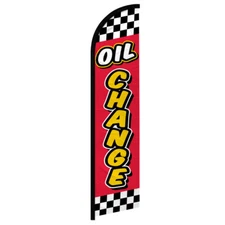 Oil Change Full Curve Windless Swooper Flag Mechanic RED