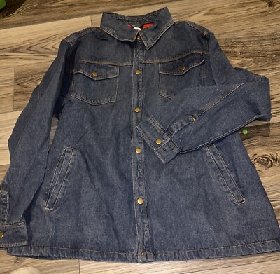 Duke Haband Men Flannel Lined Denim Trucker Jacket Western Workwear XL