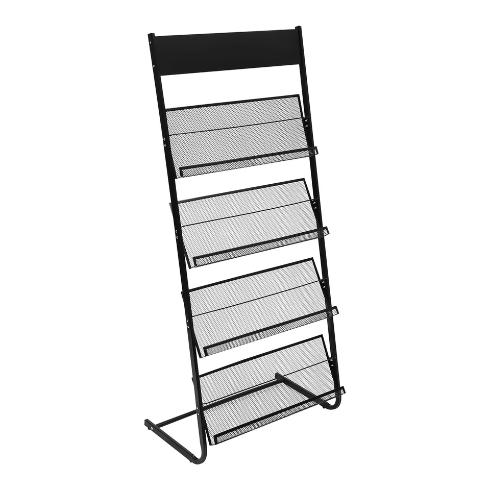 Estante para periódicos de oficina soporte para revistas soporte para literatura exhibición de revistas para libros Foto 4 de 4