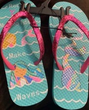 Wonder Nation Mermaid Printed Flip Flop Girls Size 11/12