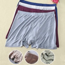 2 Pairs Boxer Mulberry Silk Underwear Soft Boxer Trunks Brief Underpants Shorts
