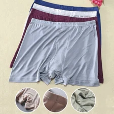 2 Pairs Boxer Mulberry Silk Underwear Soft Boxer Trunks Brief Underpants Shorts