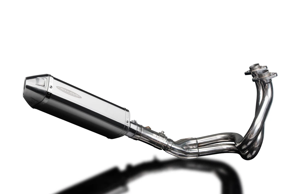 Silenciador de escape completo Kawasaki KLE650 Versys 06-14 2-1 13" triple ovalado de acero inoxidable Foto 2 de 4