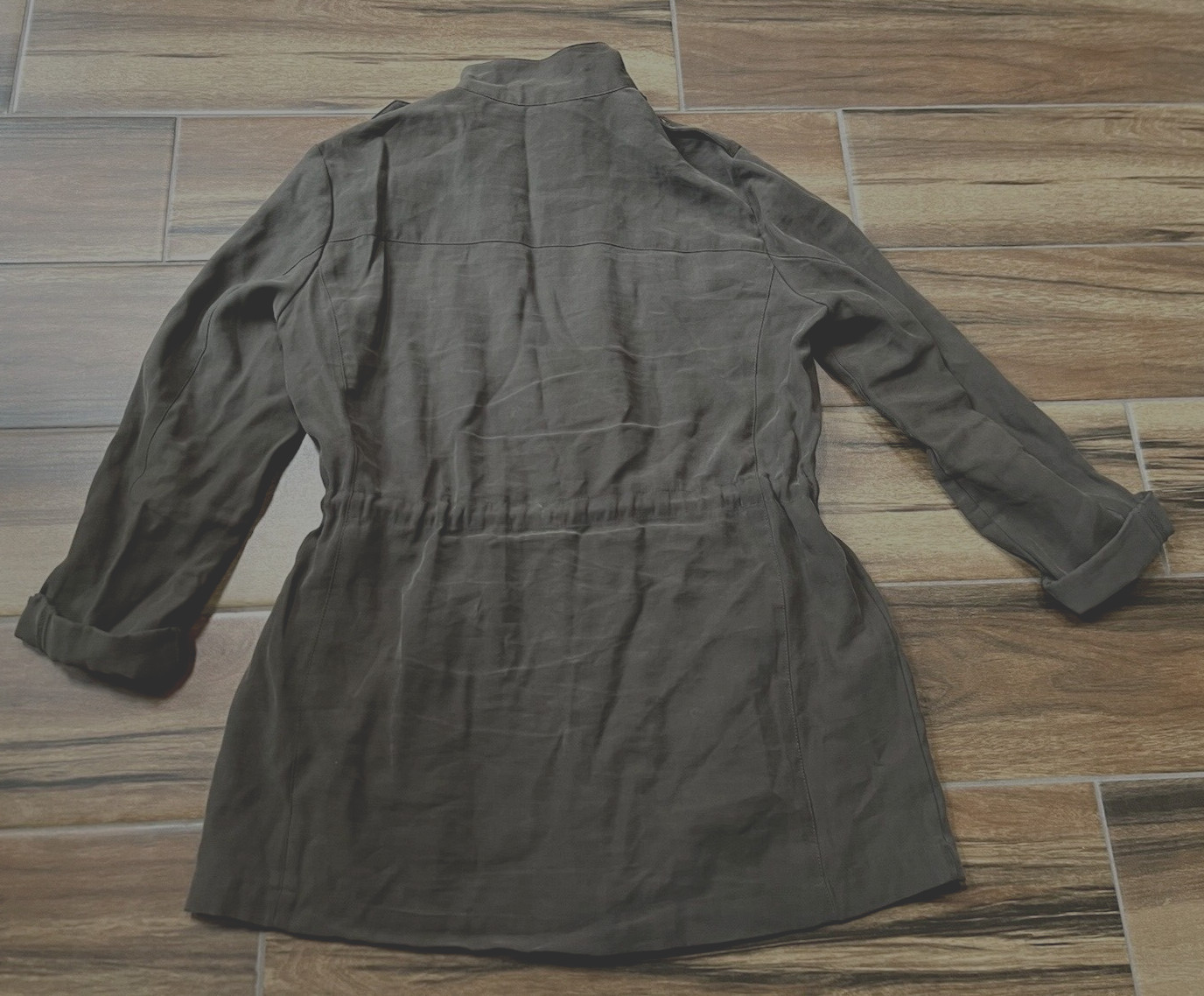 Zara Basic Utility Jacket Olive Green Size Small … - image 11