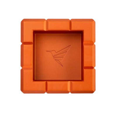 Colibri Heritage Cube - oranger Zigarrenascher aus Metall - 4 Ablagen