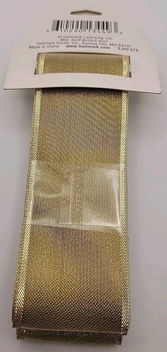 Hallmark Gold Luster Sheen Fabric Ribbon 1.5"x4yds Bow Gift Wrap Holiday Craft - Picture 7 of 13
