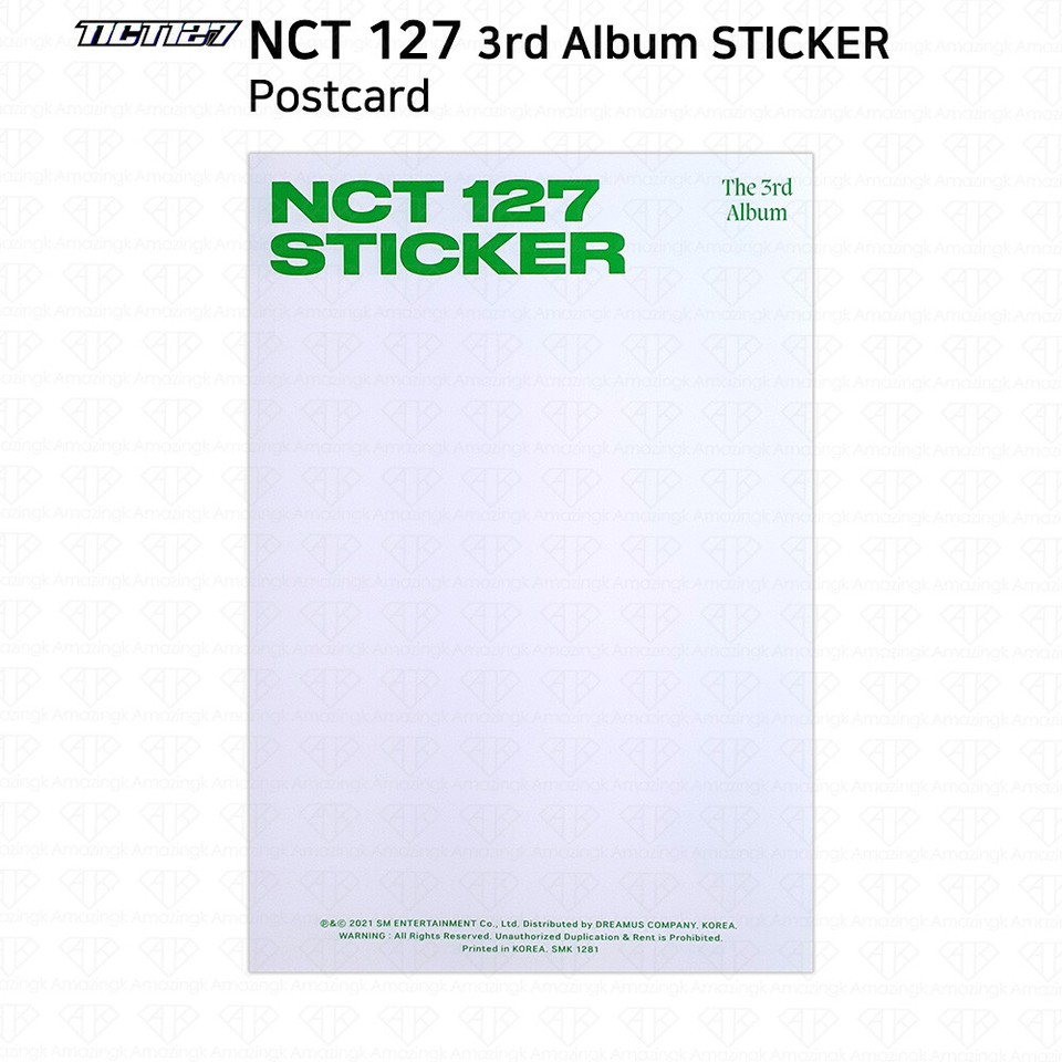 NCT NCT127 3rd Album Sticker Sticky Version Official Photocard Postcard ...