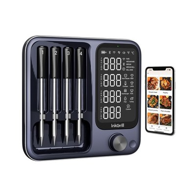 Wireless Meat Thermometer with APP Control，4 Probes Meat Thermometer Digi
