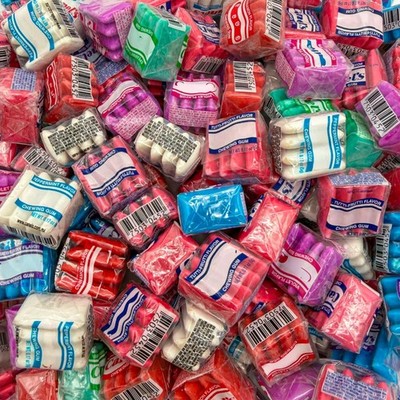 Mexican Chewing Gum | 1 Pound Bag - 90 Count | Assorted Flavors Gum in Violet...