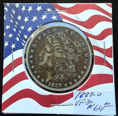1887-O Morgan dollar, VF Condition, Nice Color!