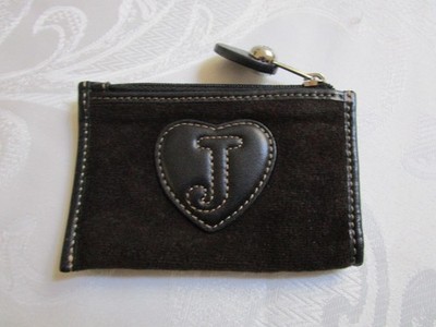 Vintage Juicy Couture Coin Purse Wallet Black Velvet Heart