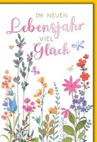 Geburtstag GlüCkwunschkarte Mit Briefumschlag Blumen, Aquarell