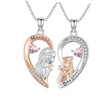 Mother and Daughter Necklaces Set 925 Sterling 03-Mom and daughter 10Oct.