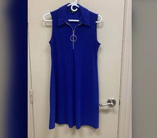 EUC MSK Comfortable Shirt Tunic Shift Dresses 1/4 Zip O-Ring Size Small Orig $60