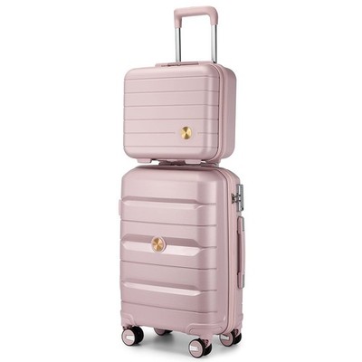 20'' Carry On Luggage and 14'' Mini Cosmetic Cases Travel Set Lightweight Polyp...