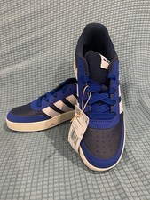 adidas Breakbase J Unisex Kids Sneaker Blue/White Lace Up US Size 4.5