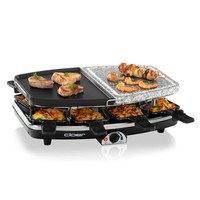 Cloer Raclette Grill 6435 Naturstein 1200W 8 PfäNnchen Schwarz