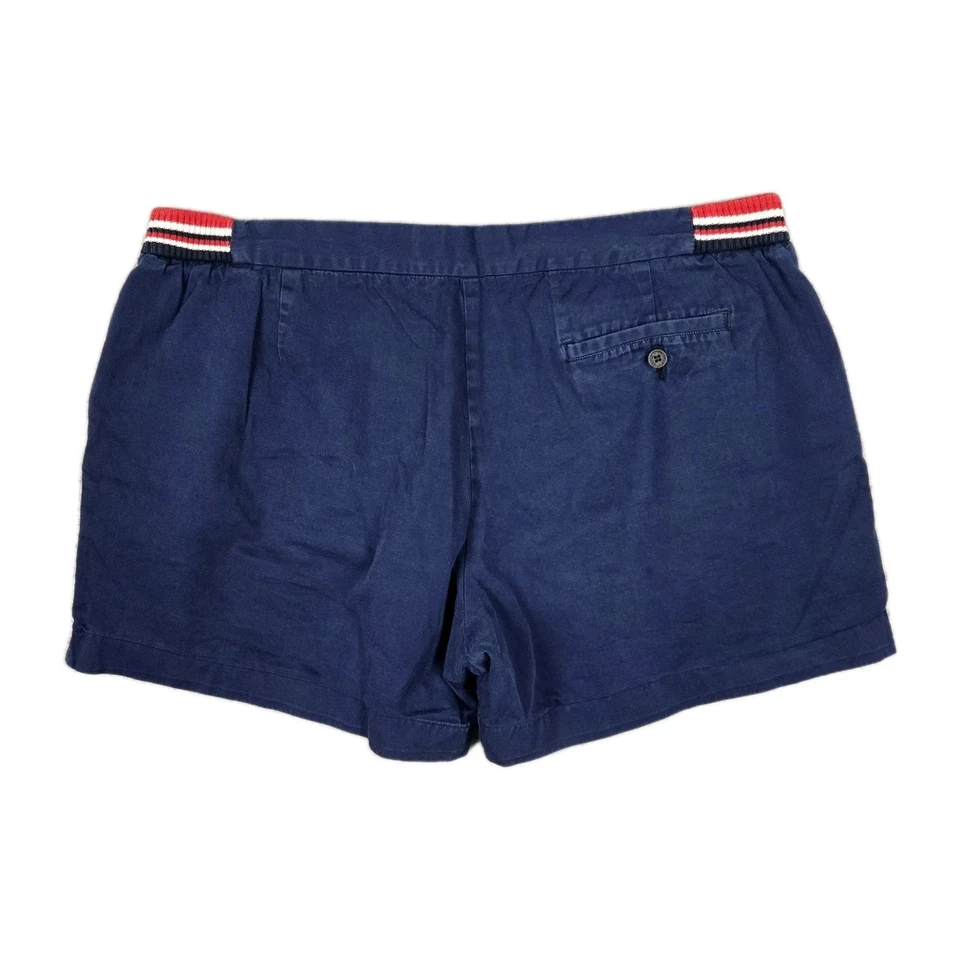 Pantalones Cortos Orlebar Marrón Talla 38 + 4.5" Entrepierna Azul Marino Rayas Algodón Sarga Chinos Foto 2 de 4