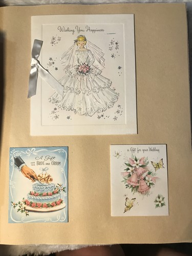 VINTAGE 1950’s SCRAPBOOK 150+ SHOWER, WEDDING, BABY CARDS GREAT GRAPHICS - Picture 6 of 19