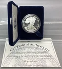 1996 P Proof American Silver Eagle - With Box & CoA
