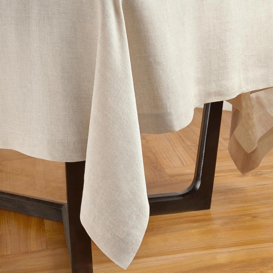 Solino Home Linen Tablecloth 70 x 132 Inch - 132 x 70 (Rectangular), 04: Flax - Image 2 of 4