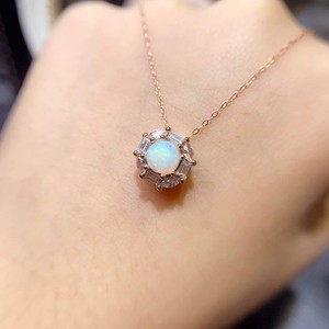 Authentic Sophisticated Natural Opal Gem Pendant Elegant 925 Sterling Silver Jewelry