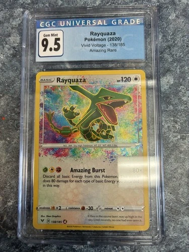 CGC 9.5 Rayquaza 138/185 Amazing Rare Vivid Voltafe Pokemon Card