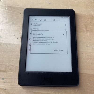 Amazon Kindle Paperwhite 7th Generation DP75SDI 4GB E-Reader Black With Ads