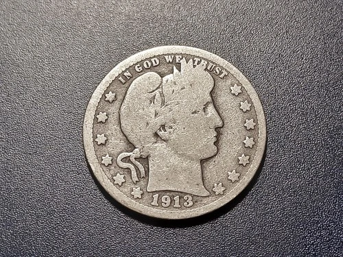 Good 1913-P Barber Quarter (better date)