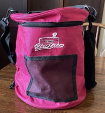 Art Bin Yarn Drum Poly Canvas Tote Bag Knitting Crocheting Storage Red Maroon