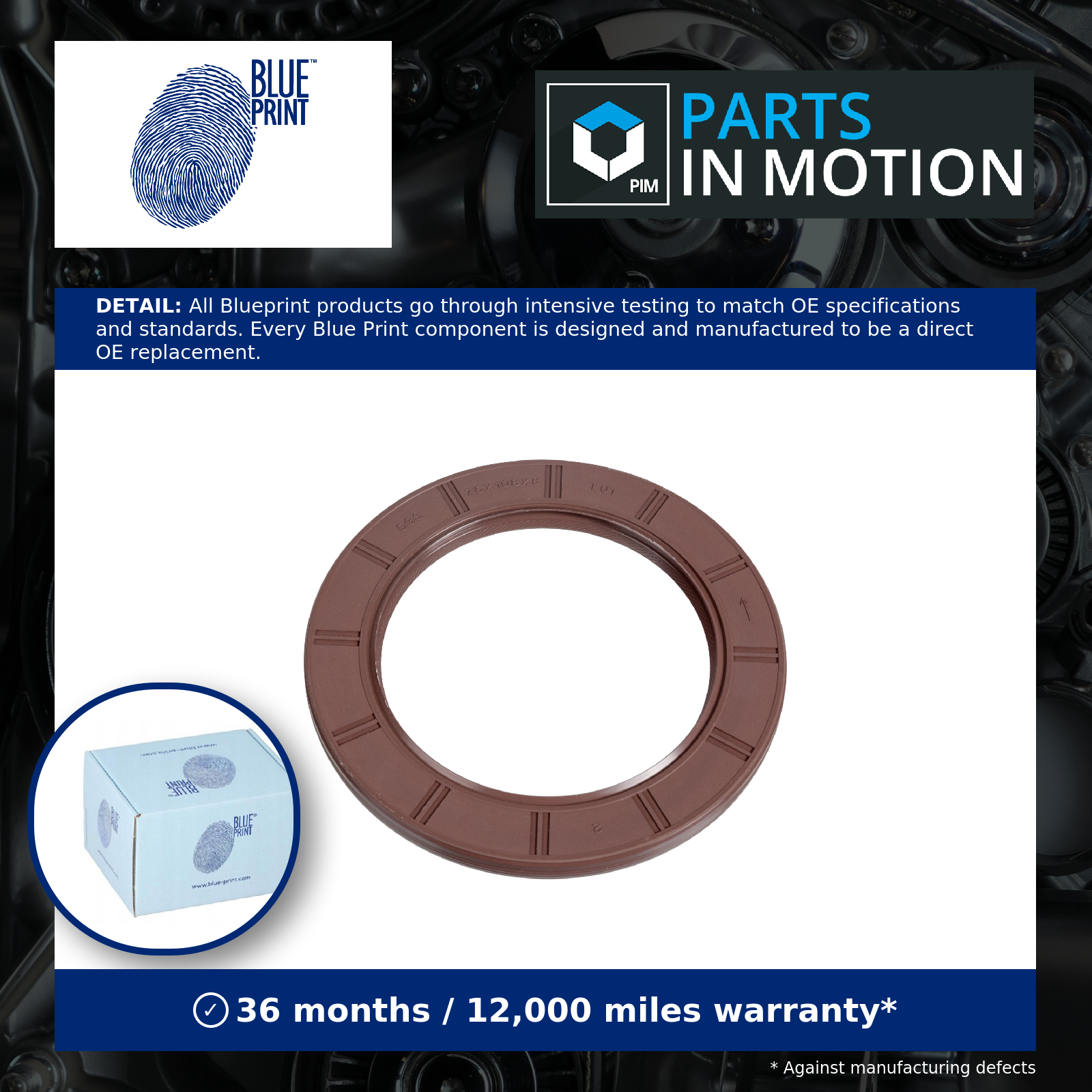Fits BLUE PRINT SILNIK ADG06131 SEAL RING 76X108X8 HYUNDAI SHAFT - Image 7
