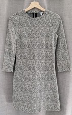 & Other Stories Size 8 Grey Black Marl 3/4 Sleeve Mini Dress Formal Work C42