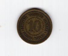 Chile 10c ficha comercial salitre minería COMPAÑIA SALITRERA ALEMANA OFICINA MORENO