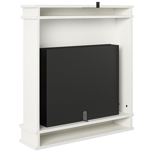 Ameriwood Home Mateo Electric Fireplace w/ Mantel & Touchscreen Display in White