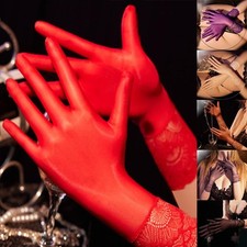 Sheer Gloves Transparent Mesh Prom Home Sheer Transparent Glossy Finish Seamless