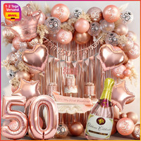 Deko Set 50. Geburtstag Rosegold Luftballons Banner SchäRpe FüR Feierlichkeiten