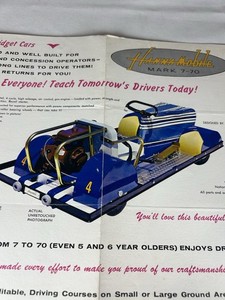 Vintage And Rare Color 1960’s Hanna Mobile Mark 7-70 Midget Car Go-Kart Ad Flyer