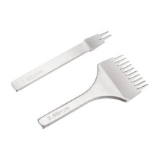 2 Stück 3,85mm 2/10 Zinken Lederloch-Stanzwerkzeug für Handnähen, weiß