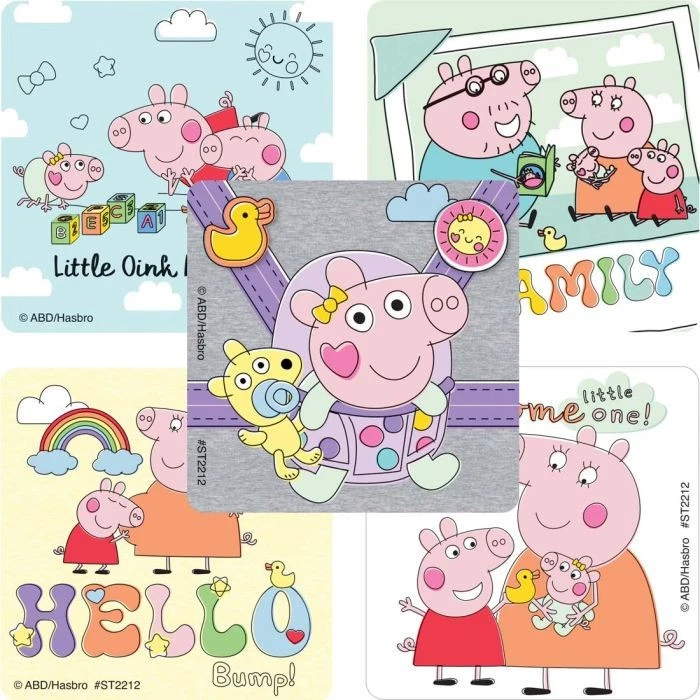 Pegatinas Peppa Pig Para Fiestas - Pack De 12 Hojas (300 Pegatinas) - Para Bolsas De Regalo Y Recuerdos