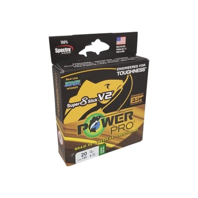 PowerPro Super 8 Slick V2 Braided Fishing Line - 20 lb. (150 yds.) - Hi-Vis Aqua