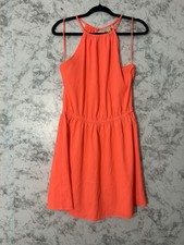 American Eagle Women Halter Neckline Neon Dress Sz L EUC