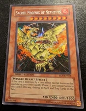 Yugioh Trading Card: Sacred Phoenix of Nephthys EEN-ENSE3 Secret Rare LP