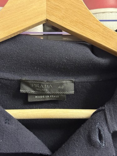 Prada Logo-Embroidered Wool Polo Shirt Size 48 - 第 4/7 張圖片