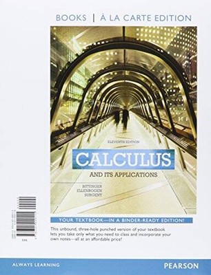 Calculus and Its Applications, Books a la Carte Edition (1 - VERY GOOD