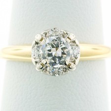 14K Yellow Gold Vintage .60 Carat Round Diamond Engagement Ring SI1/G